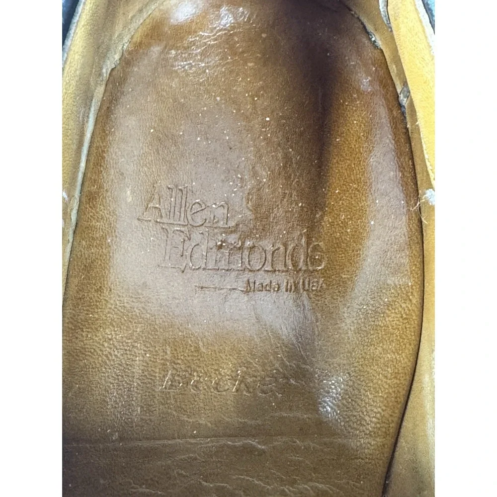 Allen Edmonds Becker Men Size 11‎ B Shoes Brown Leather Cap Toe Low Top Oxford